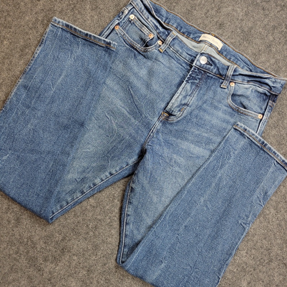 Gap Jeans Womens 32 Blue Denim Stretch High Rise Slim Straight Leg Everyday